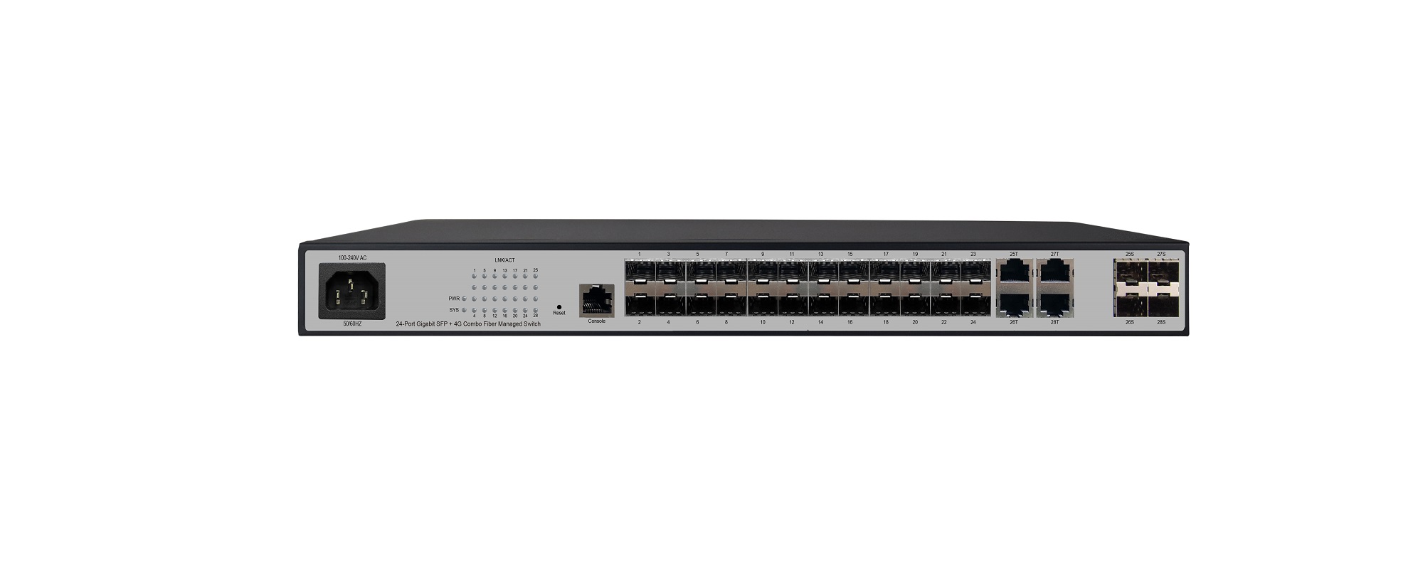 24-Port Gigabit SFP + 4G Combo Fiber Managed Switch
