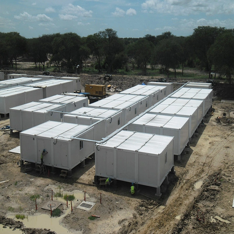 Casa contenedor de 2 pisos modular prefabricada de 20 pies, paquete plano a la venta