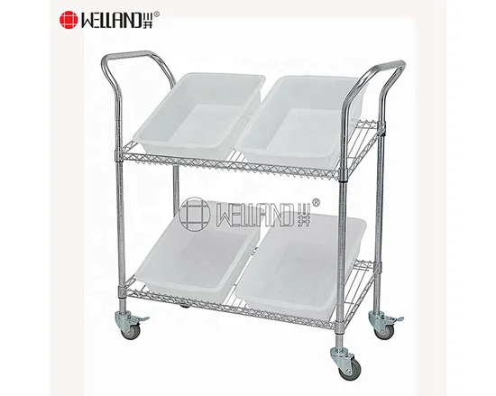 chrome wire steel utility cart