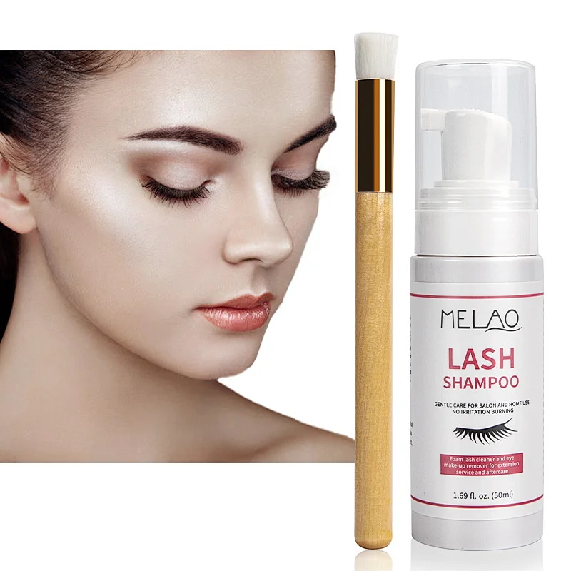 Lash growth lash shampoo private label eyelash extension tear free foam cleansing