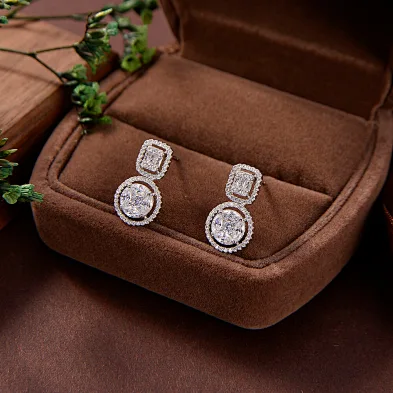 silver and blue earrings