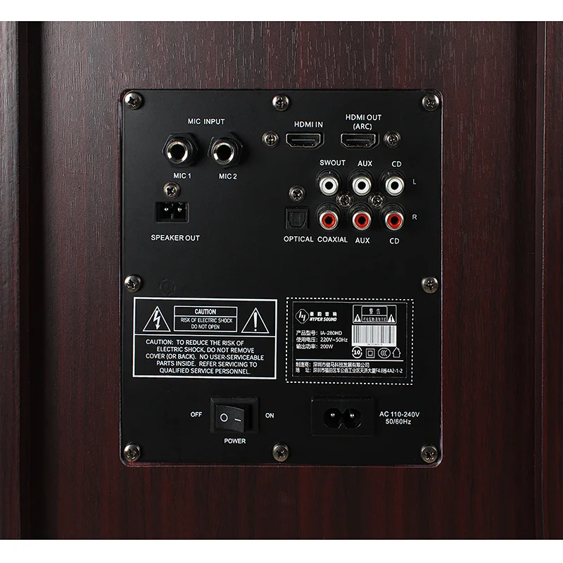 HIFI 200W Tower Wooden Stereo Bluetooth Speaker