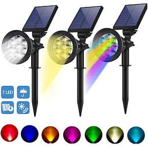Solar  Light Solar Spotlights Outdoor 7 Singe Colors & Color Changing RGB