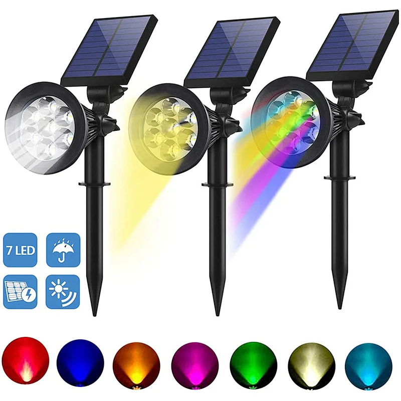 Solar  Light Solar Spotlights Outdoor 7 Singe Colors & Color Changing RGB