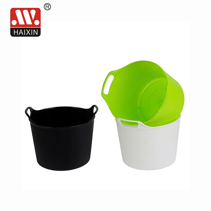 Plastic flexible round PE bucket 3.7L for storage