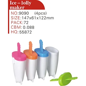 Oval Ice Lolly Maker 4 Pcs Reusable Drip Guard Handle Easy Release Ice Pop Makers