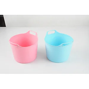 Plastic flexible round PE bucket 3.7L for storage