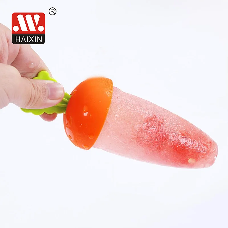 4pcs/6pcs ice-lolly traditional carrot pop plastic stick round cap molds  maker