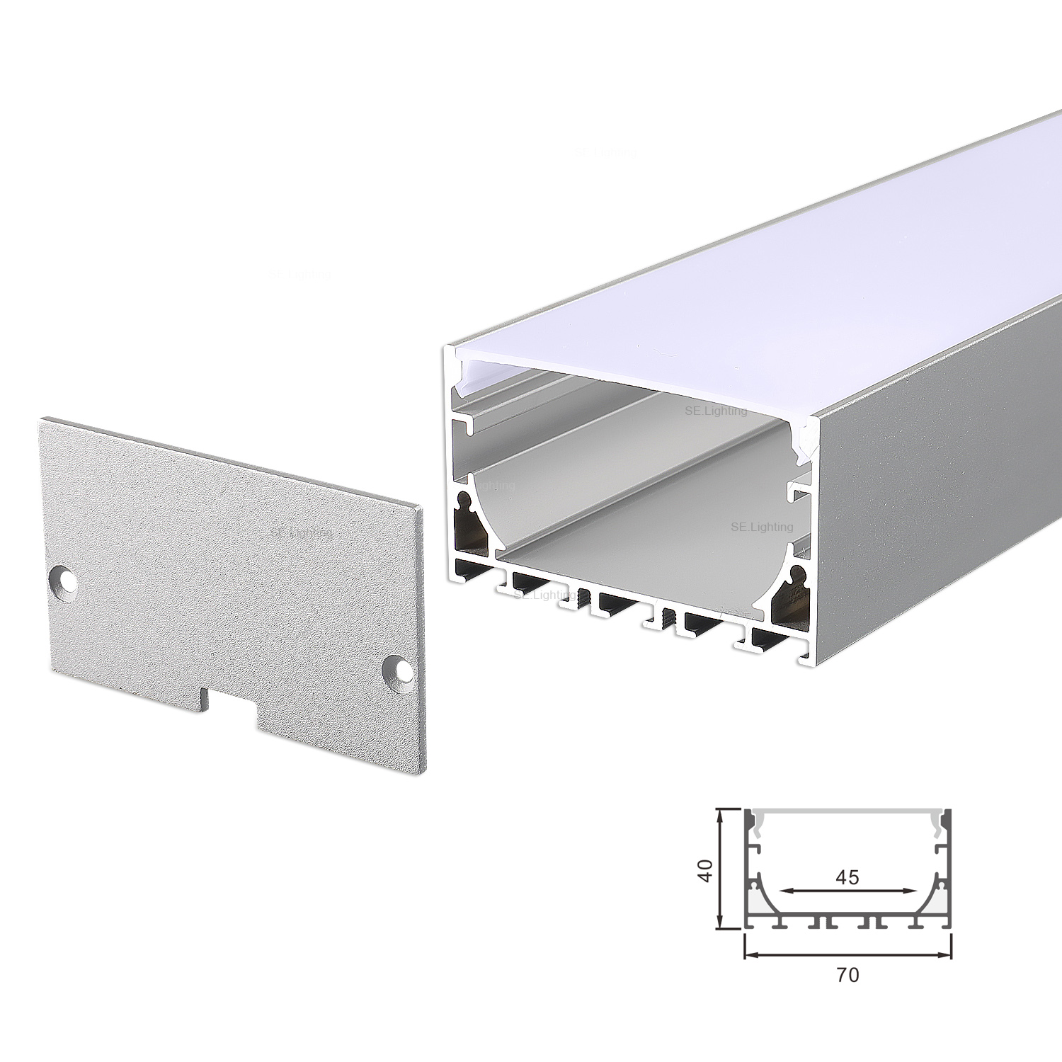 LED Strip Light Channel Diffuser Lighting 70x40mm