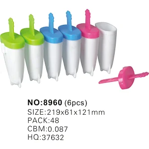Oval Ice Lolly Maker 4 Pcs Reusable Drip Guard Handle Easy Release Ice Pop Makers
