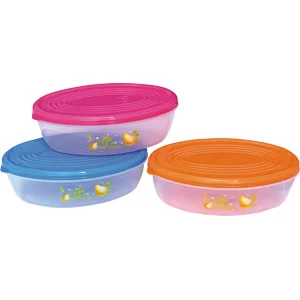 3L Plastic Ellipse Takeout Food Box with Lid