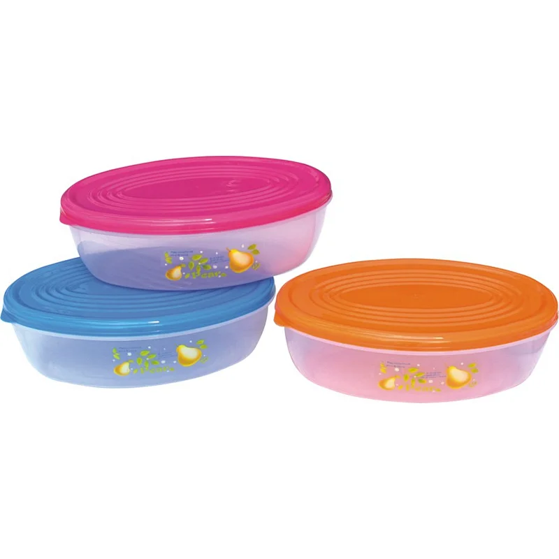 3L Plastic Ellipse Takeout Food Box with Lid