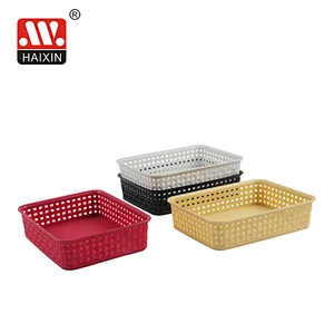 New Design rectangular basket multipurpose use plastic hollow basket 2.1L