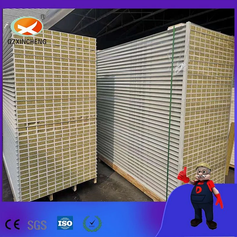 High Quality Glass Magnesium Rock Wool Sandwich Panel for Workshop