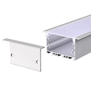 Recessed Aluminum LED Channel Diffuser 50x32mm