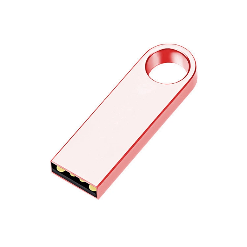Fashion Key Ring Aluminum Polished Rose Gold Flash Drive Large Capacity USB Memory Stick With Customized Logo