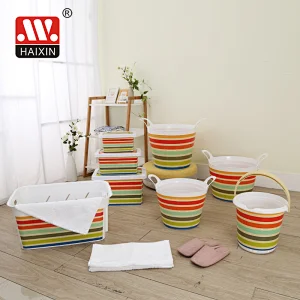 In mold labeling plastic storage basket rainbow storage box with lid(4.8L)rectangle