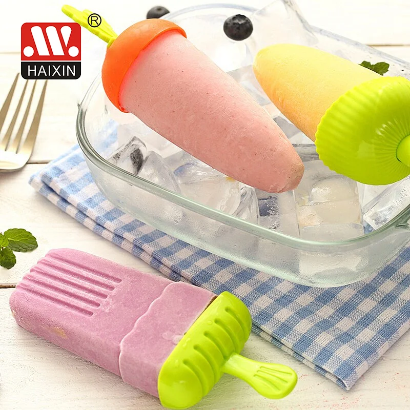 4pcs/6pcs ice-lolly traditional carrot pop plastic stick round cap molds  maker