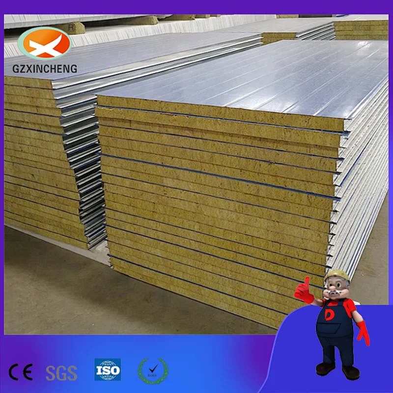 150kg Fireproof  Rock Wool Sandwich Panel