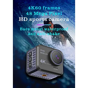 4K 60 Frames 48 Mega Pixe HD Sports Camera Waterproof& Stabilization BUILT-IN 32GB Memory