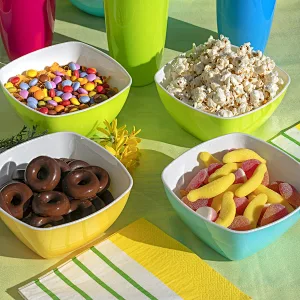square salad bow 0.68L  plastic salad bowl kitchen bowl food  bowl  fruit bowl