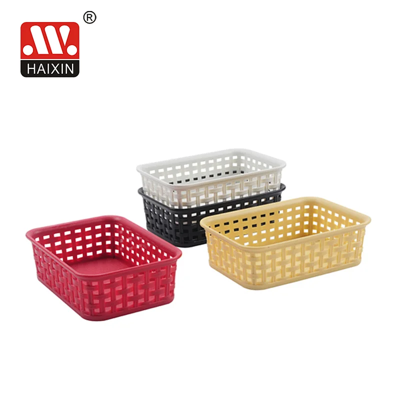 New Design rectangular basket multipurpose use plastic hollow basket 1.1L