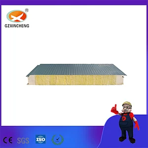 Fire rated A Building Material Z Lock PU Seal Rock Wool Sandwich Panel