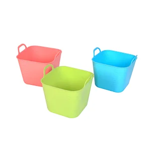 Plastic flexible rectangular handy PE bucket 3.7L for storage