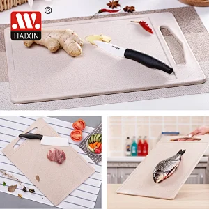 chopping board retangle with handle wheat fiber material