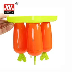 4pcs/6pcs ice-lolly traditional carrot pop plastic stick big long mouth cap molds  maker