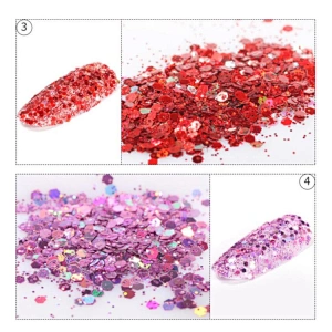 Nail Laser Hexagon Sequins