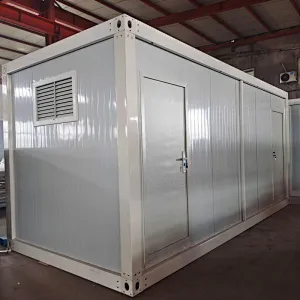 Double Door, Sliding or Double Push Door, Two or Four Window Prefab Container House