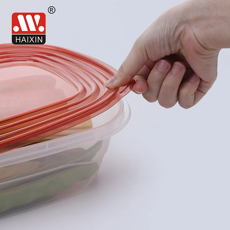 4.2L Freezer Safe Large Square Stackable Deli Containers with Lid