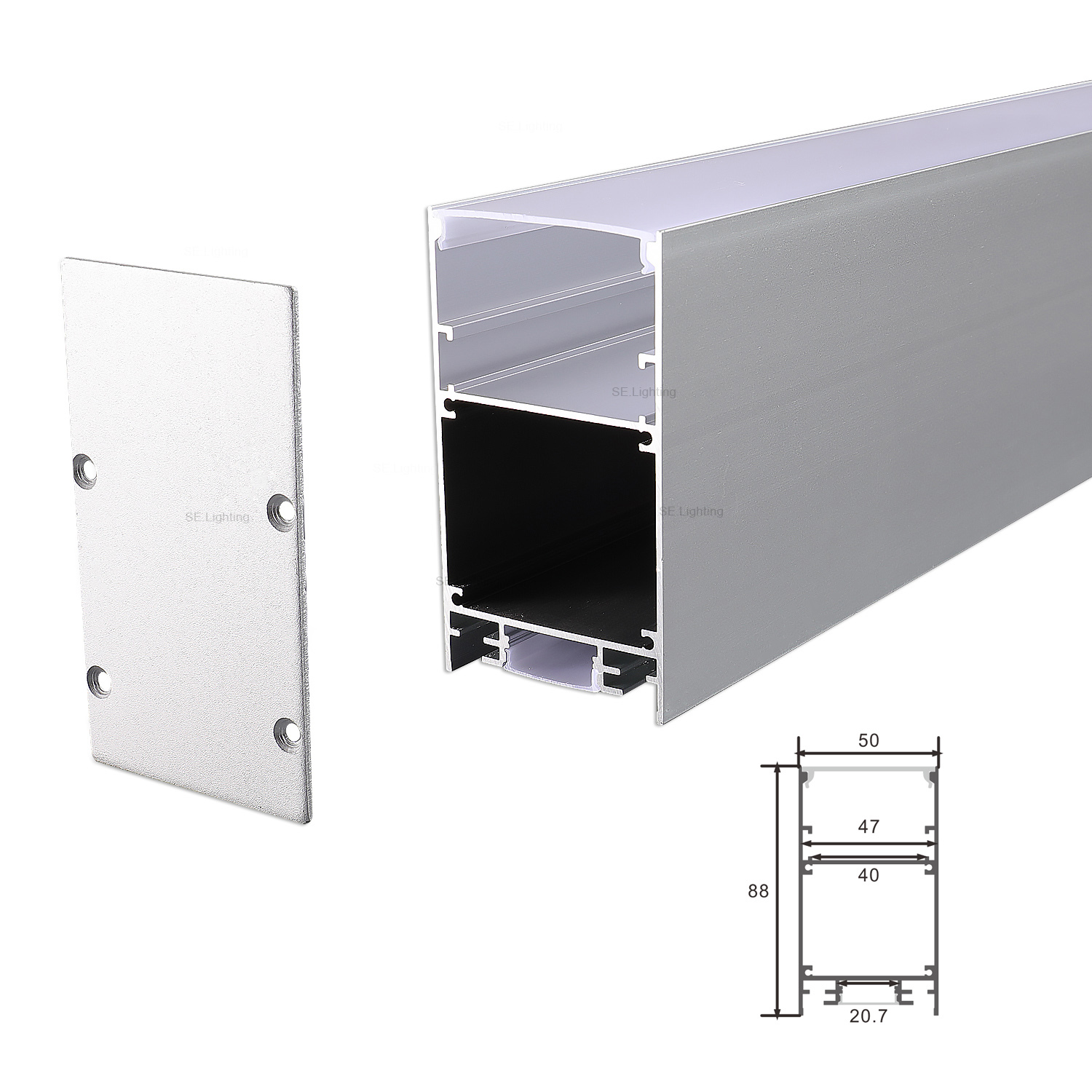 50x88mm LED Aluminum Profiles