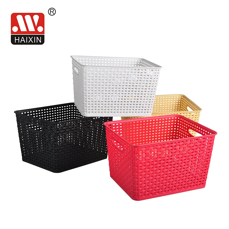 PP rectangular 17L basket multipurpose use plastic hollow basket