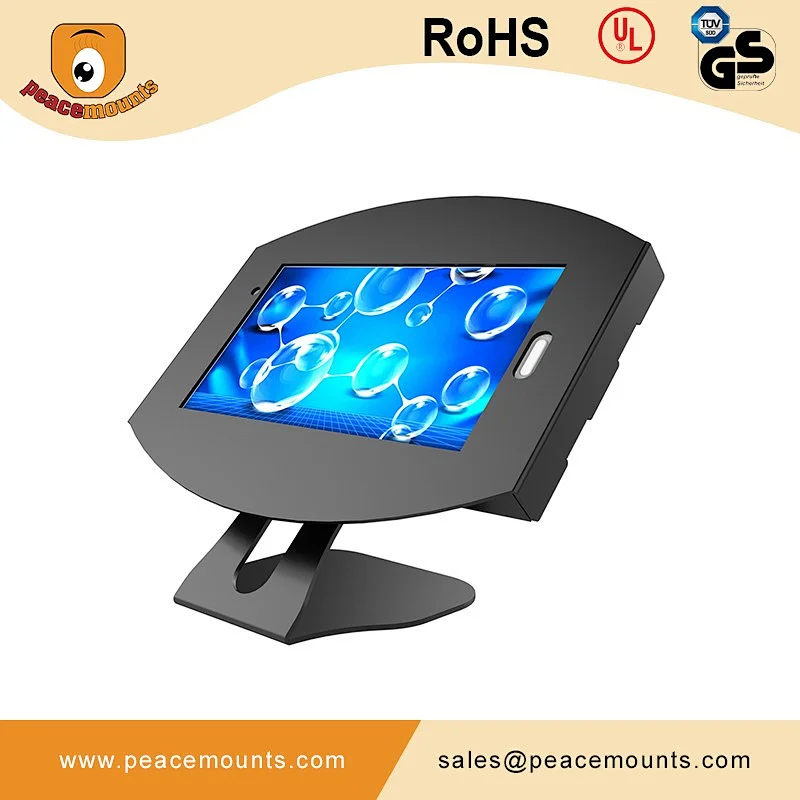 45 degrees tiling L shaped 360 degrees Swivel Universal anti theft Adjustable free standing android tablet kiosk stand