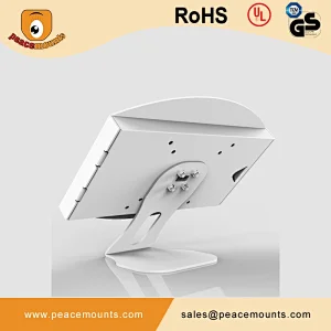 45 degrees tiling L shaped 360 degrees Swivel Universal anti theft Adjustable free standing android tablet kiosk stand
