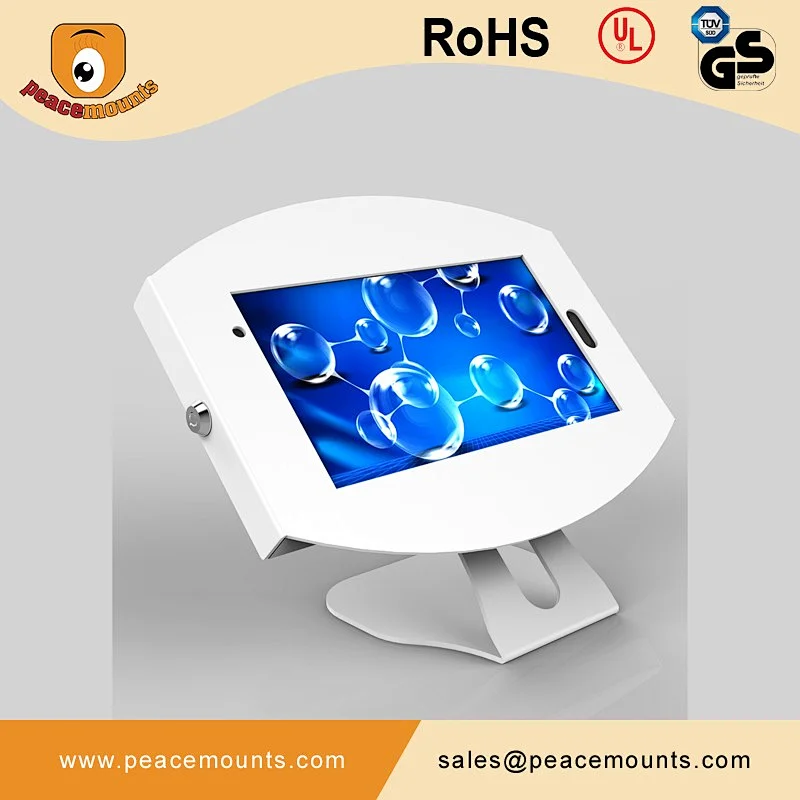 45 degrees tiling L shaped 360 degrees Swivel Universal anti theft Adjustable free standing android tablet kiosk stand