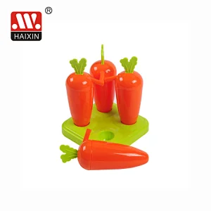 4pcs/6pcs ice-lolly traditional carrot pop plastic stick big long mouth cap molds  maker