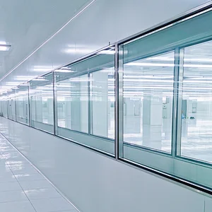 Modular Cleanroom Grade 304 Stainless Steel Surface Tempered Glass Window Cleanroom Project