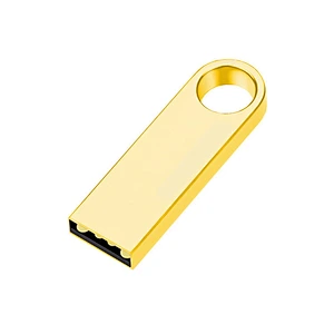 Fashion Key Ring Aluminum Polished Rose Gold Flash Drive Large Capacity USB Memory Stick With Customized Logo
