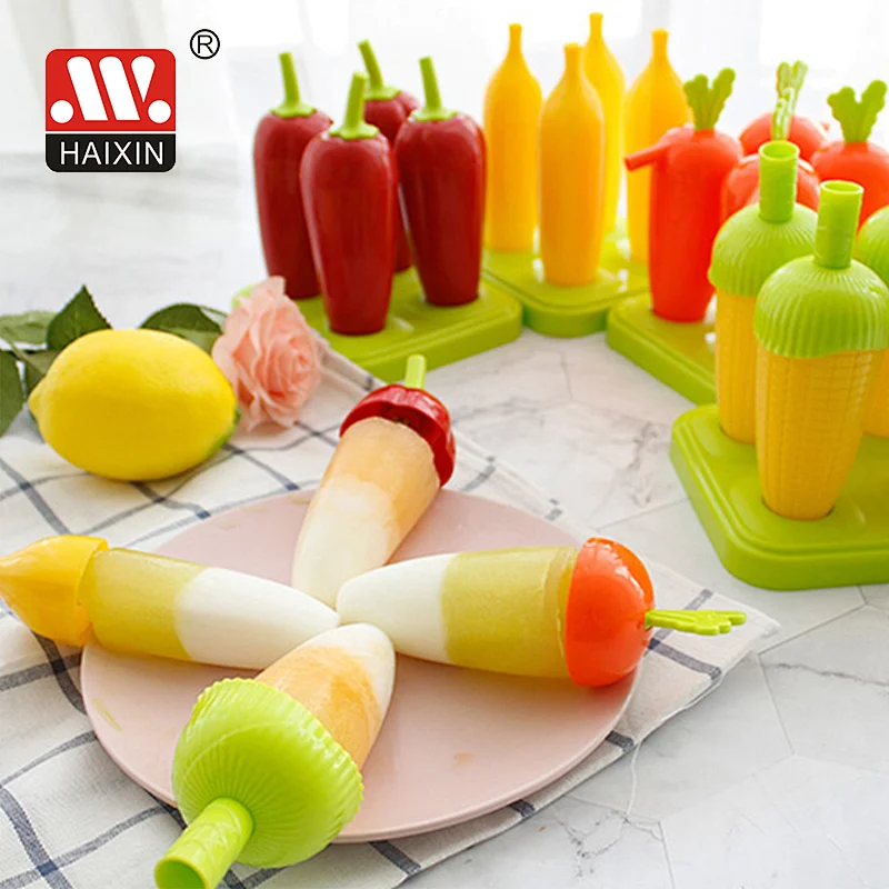 4pcs ice-lolly traditional banana pop plastic stick molds  maker
