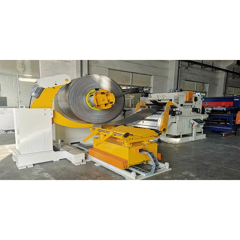 LNCF8 series 3 in 1 Uncoiler Straightener Feeder مع عربة الملف