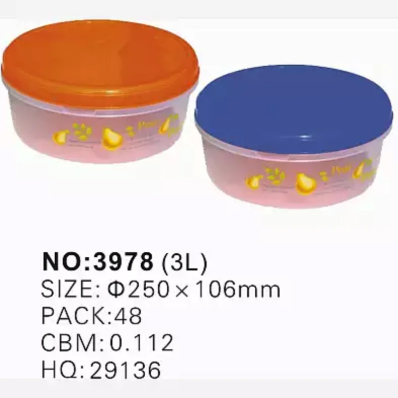 3L Plastic Round Takeout Food Box with Lid