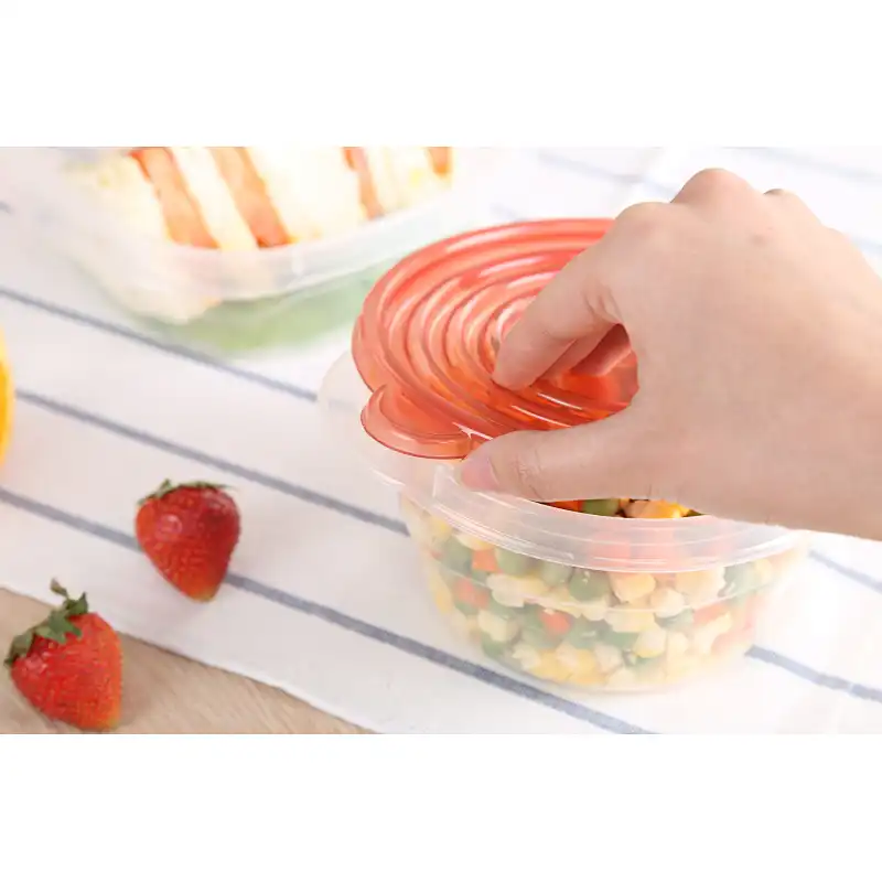 1/2/4pcs Round Plastic Food Container Set Transparent Food storage Box 760ml