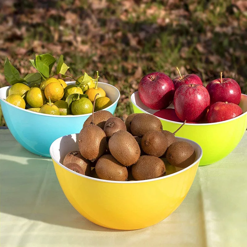 round salad bowl 0.43L plastic double color bowl kitchen bowl bowl  fruit bowl
