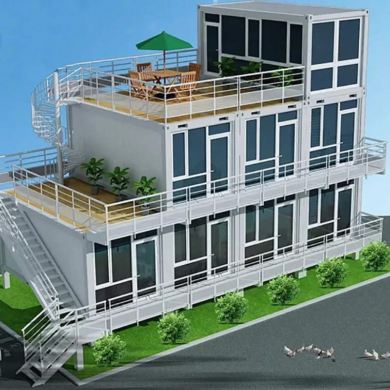 2 Story Light Steel Structure Frame Modular Container House