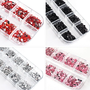 Love Star Resin Flat Glass Rhinestones
