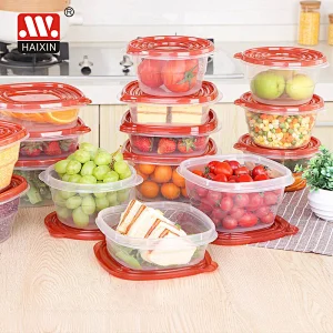 4.2L Freezer Safe Large Square Stackable Deli Containers with Lid