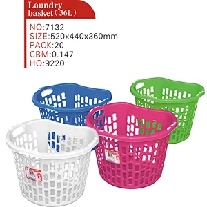 Curved Shape Laundry Basket Plastic Laundry Baskets With Handles Assorted Basket 12L